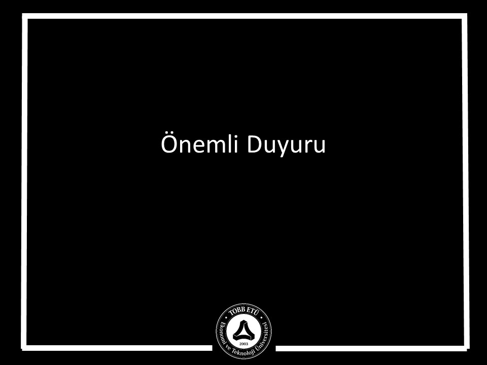 Rektörlük Duyurusu