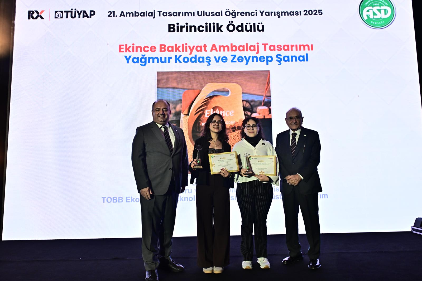 Bölüm Öğrencilerimiz Ambalaj Tasarımı Yarışmasında Birincilik Ödülü Kazandı.