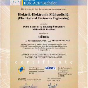 TOBB ETÜ Mühendislik Fakültesi Bölümlerine MÜDEK Akreditasyonu