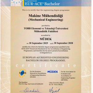 TOBB ETÜ Mühendislik Fakültesi Bölümlerine MÜDEK Akreditasyonu